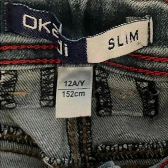 NWOT Okaidi Slim Adjustable Waist Design Bermuda Denim Boys Jeans SZ 12 #1555 - Picture 4 of 7